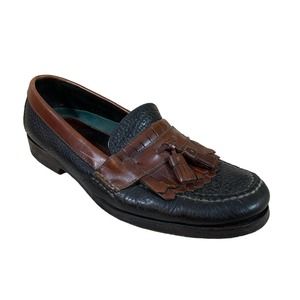 H.S. Trask Bozeman Tassel Moc-Toe Dress Loafer Two Tone Leather Mens Shoe 10M
